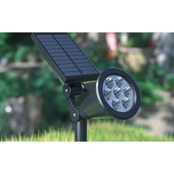 Lampara Foco Solar Jardín Exterior Luz Calida Led Piso Lampara Foco Solar Jardín Exterior Luz Calida Led Piso