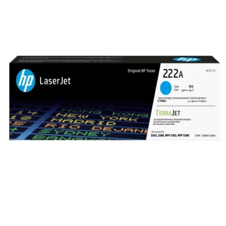 HP - 222A - Toner cartridge - Cyan - ORIGINAL LASERJET TONER HP - 222A - Toner cartridge - Cyan - ORIGINAL LASERJET TONER