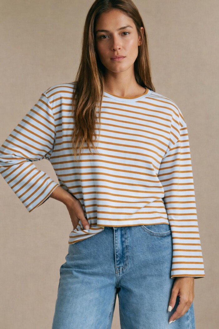 Remera Algodón Elastano Rayada Multi