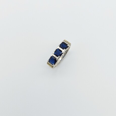 Anillo de plata 925 y double en oro 18 ktes con circonias. Anillo de plata 925 y double en oro 18 ktes con circonias.