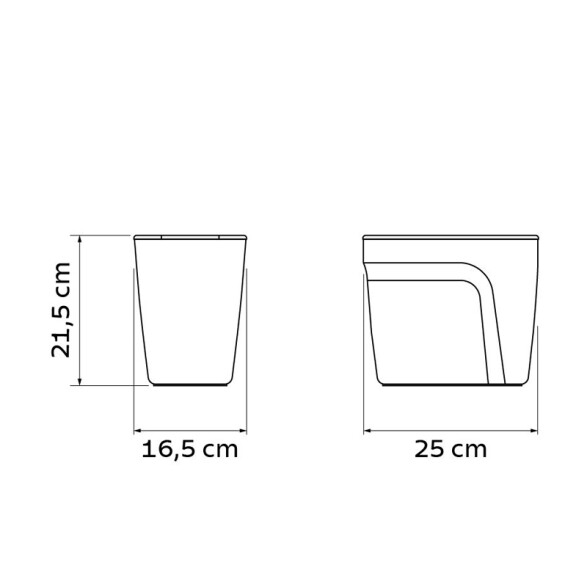 Papelera "COMPACTO" 6.5 Lt. en polipropileno negro -TRAMONTINA TD0463