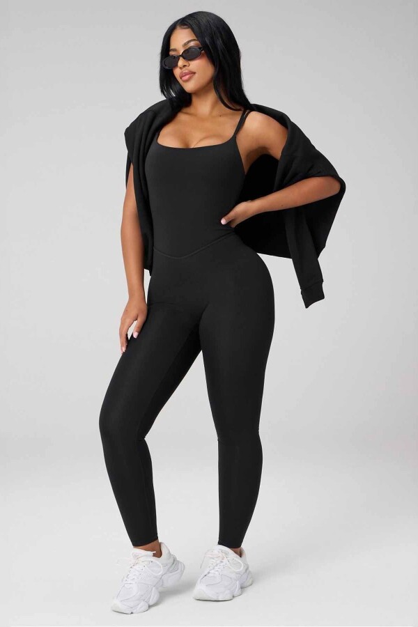 Enterizo Booty Scrunch PureLuxe V-Back Mujer Black