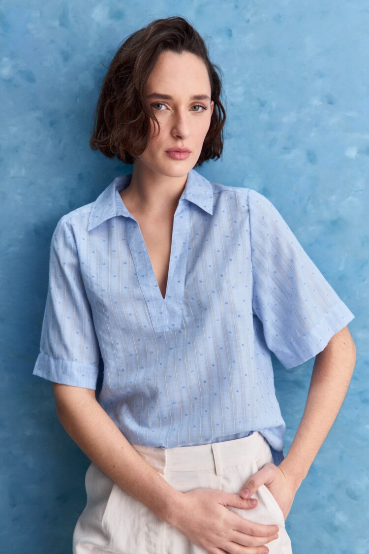 BLUSA WHATS Celeste