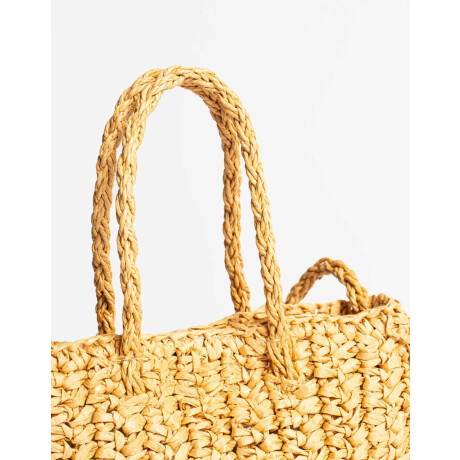 Cartera Efecto Rafia Marron Beige