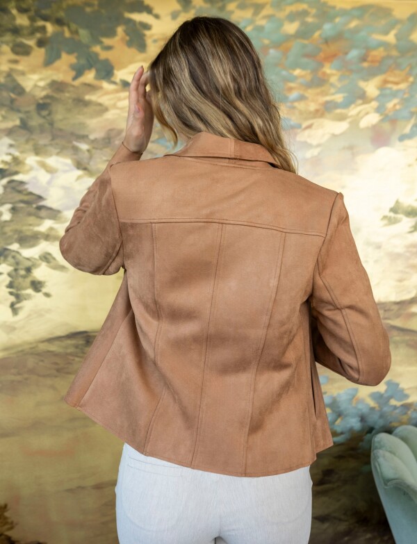 Chaqueta Suede Zip TOSTADO