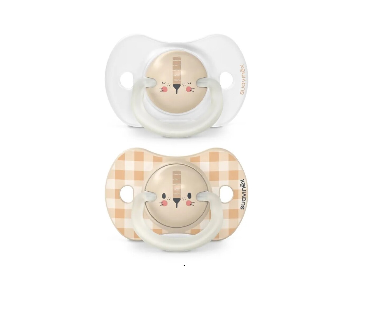 Set x2 chupete fisiológico Suavinex 0 a 6 M - Nocturnos - Beige Nocturnos 