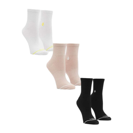 Medias Volcom Abg 3Pk Cotton Blend Crews