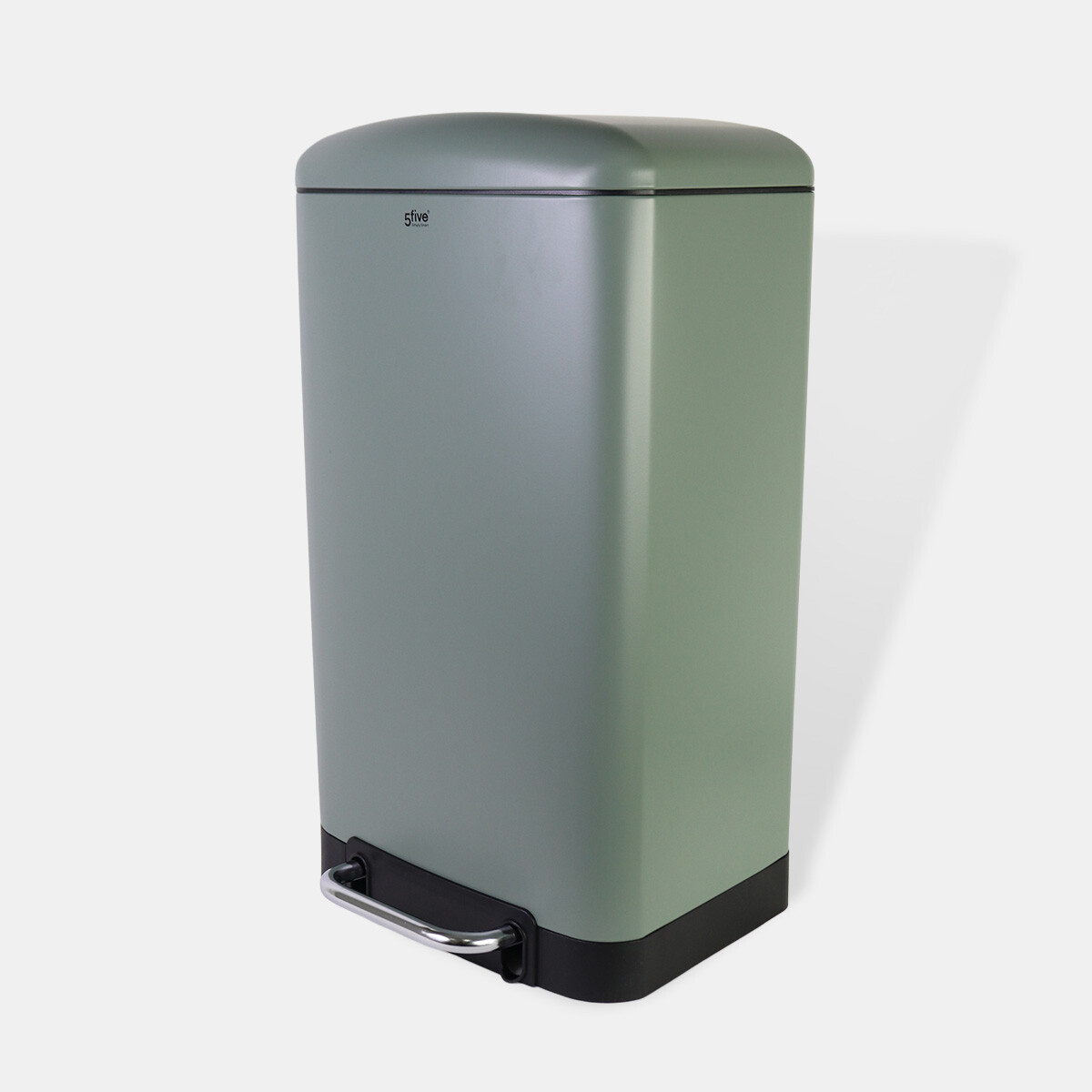 BASURERO METAL VERDE C/PEDAL 30L 