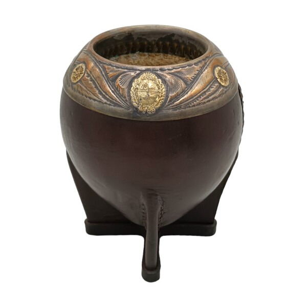 Mate torpedo Escudo Nacional linea Bresciani - Plata y oro - MTTO10 Marrónuniforme