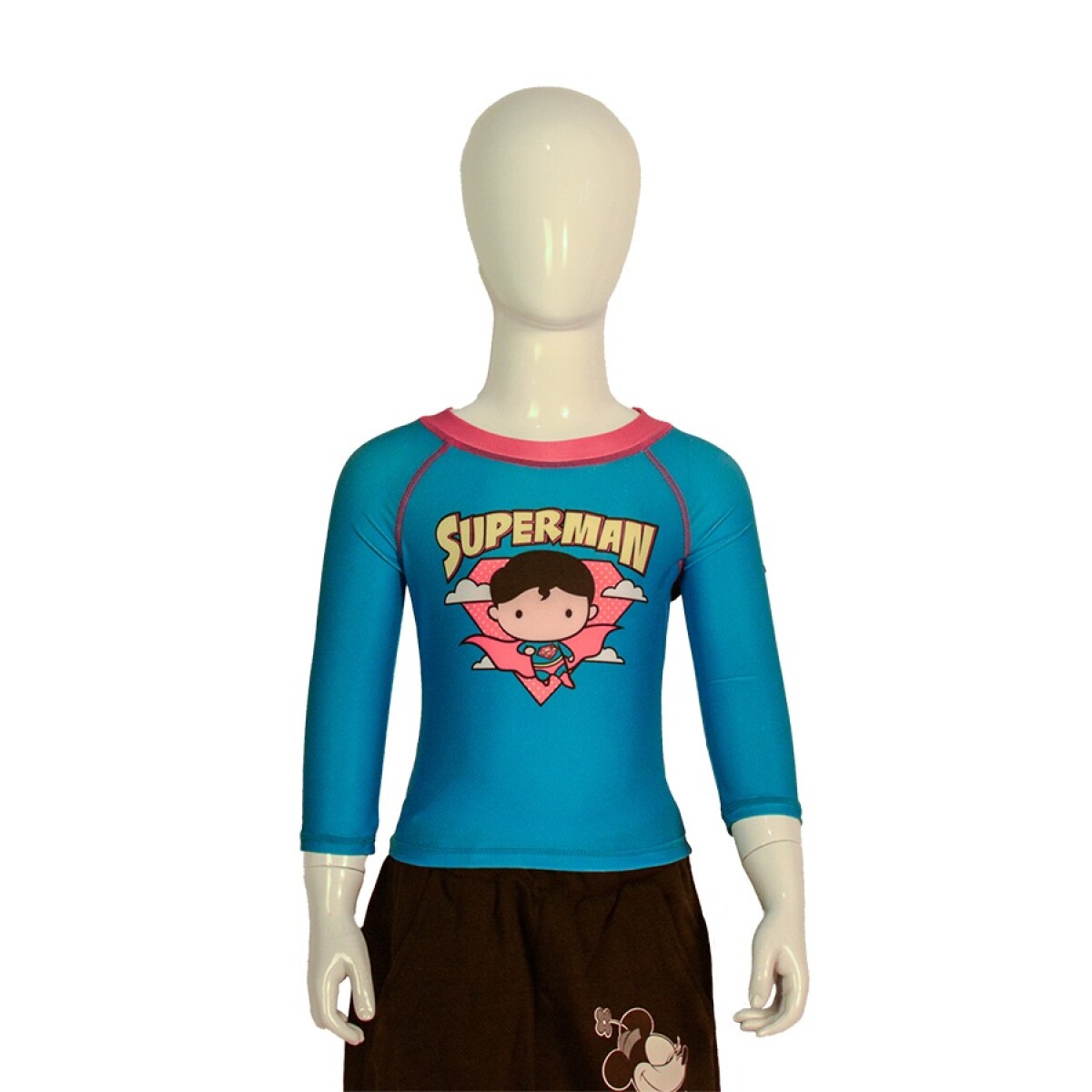 Remera DC Superman Protección UV de Niños - SUITSS24801 - Celeste-rojo 