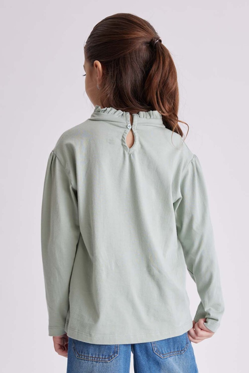 Remera manga larga frunces Verde