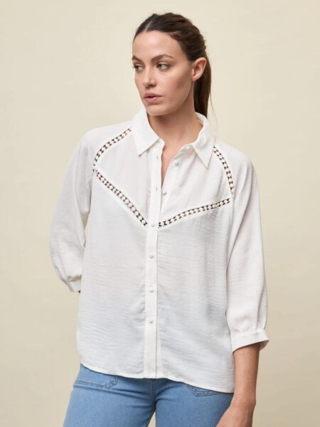 CAMISA ALLIE CASTELLO M.3/4 BLANCO