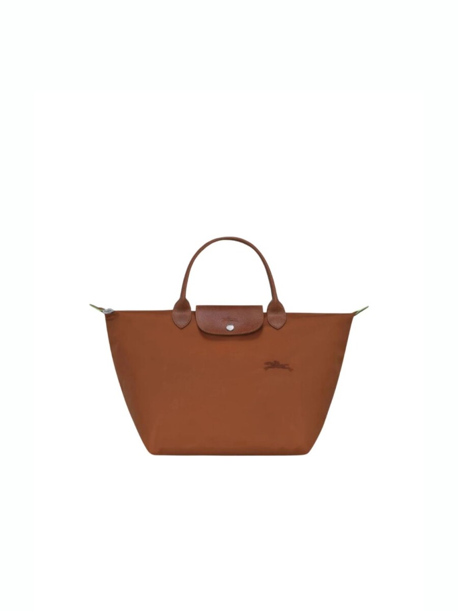 Longchamp -Cartera Longchamp plegable de nylon con cierre y asa corta, Le pliage green M 