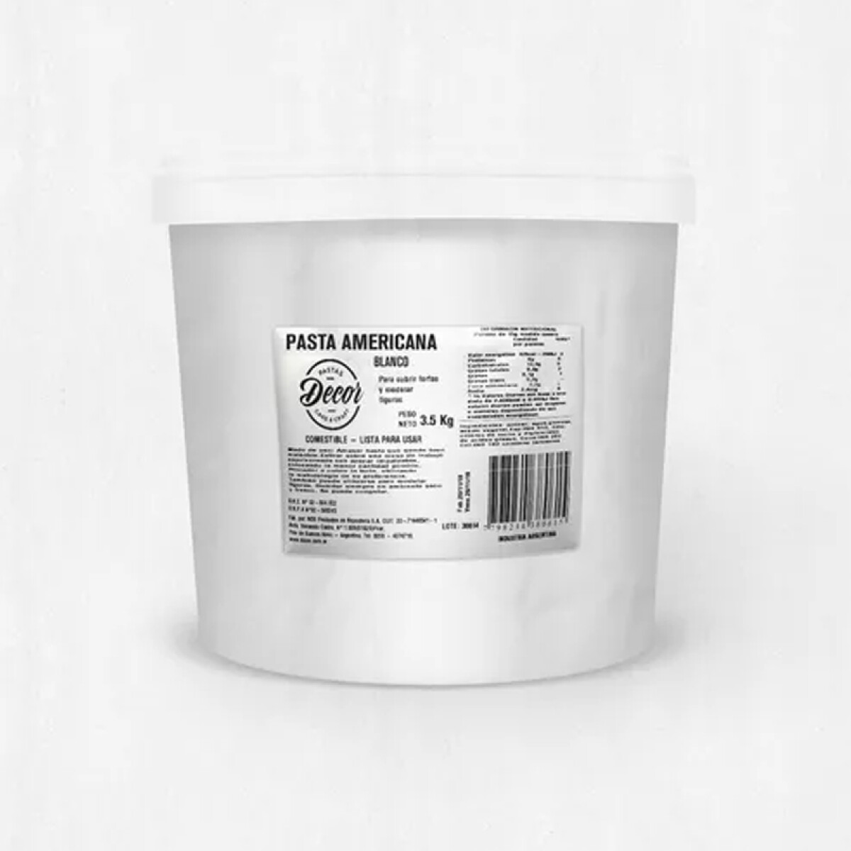 Pasta Americana Blanca - 3,5 kg 