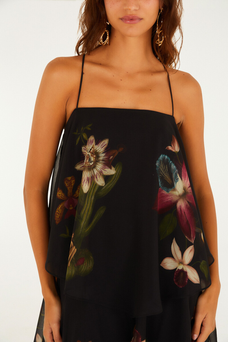 VESTIDO VOLADOS Negro