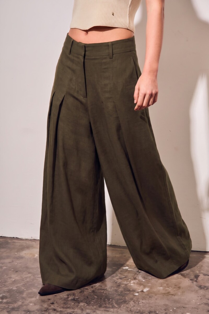 Pantalon Con Lino Safari
