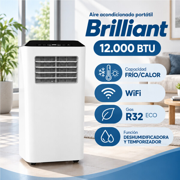 Aire Acondicionado Portátil Brilliant Brefp12 12000 Btu Frío/calor Wifi AIRE ACONDICIONADO PORTATIL BRILLANT