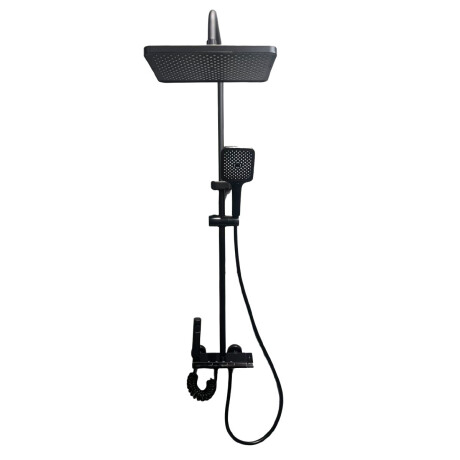 Griferia Barra Ducha Exterior De Aluminio - Color Negro Mate NEGRO