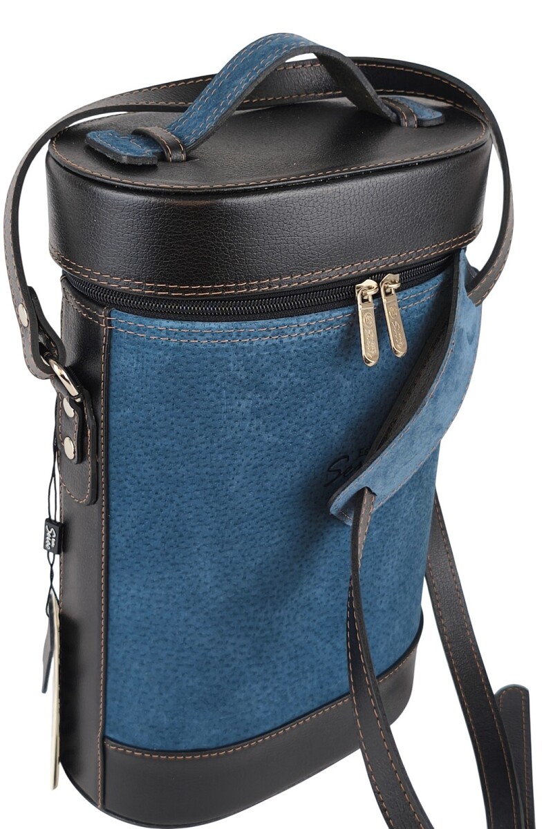 Matera de cuero combinada con pecari Azul