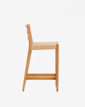 Taburete Analy respaldo madera maciza roble acabado tono natural y asiento cuerda 65cm FSC 100% Taburete Analy respaldo madera maciza roble acabado tono natural y asiento cuerda 65cm FSC 100%
