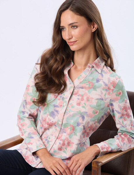 CAMISA ESTAMPADA DE ALGODÓN Beige