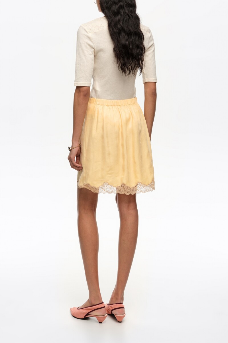 FALDA MINI ENCAJE Amarillo