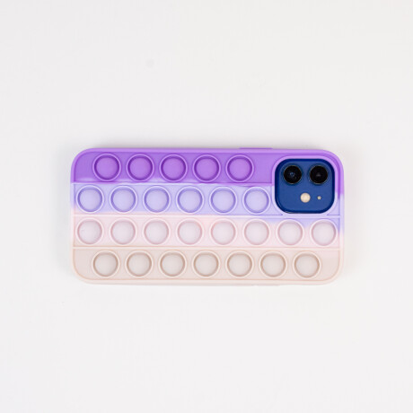 Estuche Funda Pop It De Silicona Iphone 12 Violeta Y Rosado