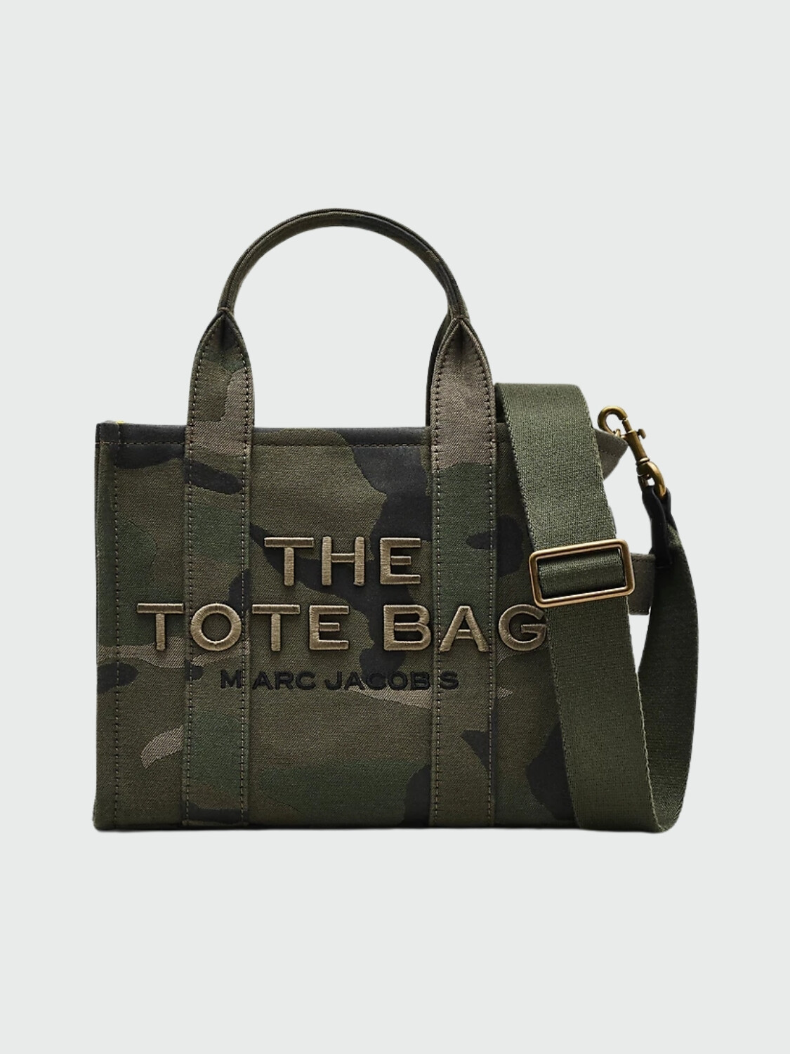 MARC JACOBS - THE CAMO JACQUARD SMALL TOTE BAG Marrón