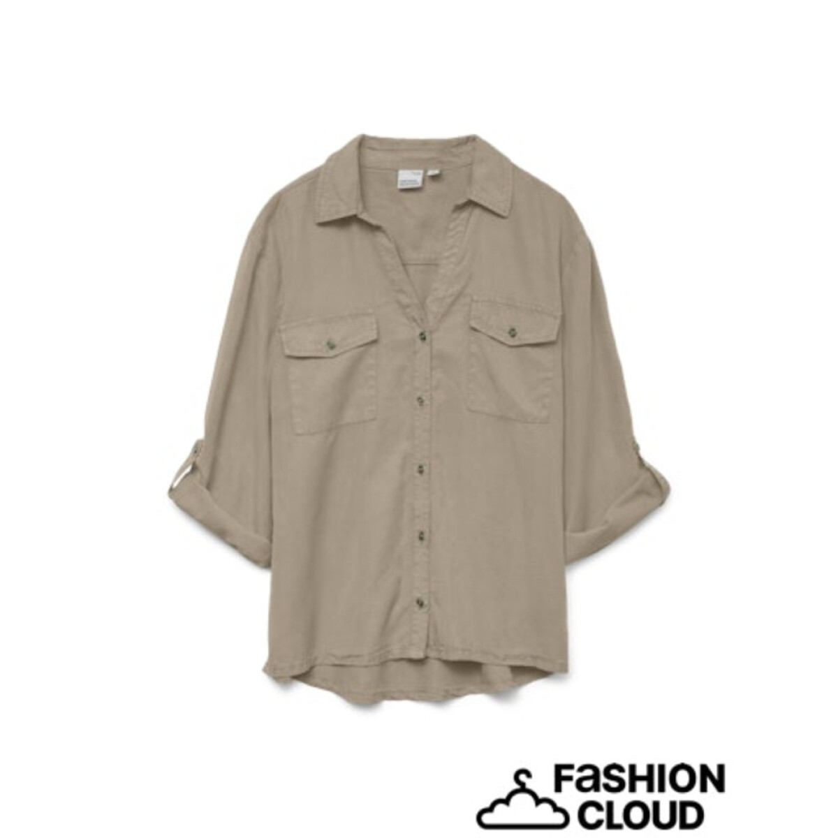 VMBREE 7/8 SLEEVE LOOSE TENCEL SHIRT GA - Nomad 