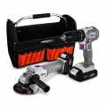 KIT AMOLADORA 4 Y 1/2 + TALADRO PERCUTOR A BATERIA NEO EN MALETIN + BOLSO KIT AMOLADORA 4 Y 1/2 + TALADRO PERCUTOR A BATERIA NEO EN MALETIN + BOLSO