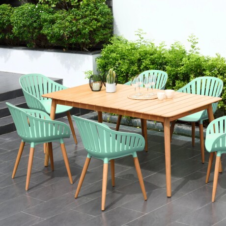 SILLA NASSAU CARVER Silla De Exterior RUSTICO Nassau Carver Patas De Eucalipto - Verde