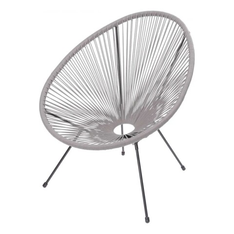 Sillón Acapulco de ratán sintético Gris Sillón Acapulco de ratán sintético Gris