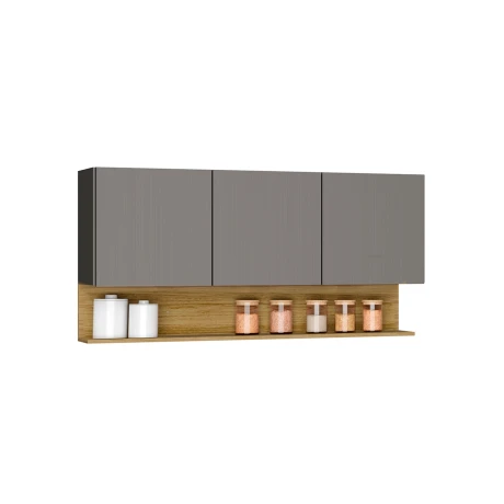 Modulo Aereo Para Cocina Tres Puertas De 120 cms. FREIJO Y GRIS