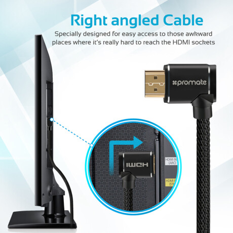 Cable Hdmi Promate 4k 5 Metros C/angulo Cable Hdmi Promate 4k 5 Metros C/angulo