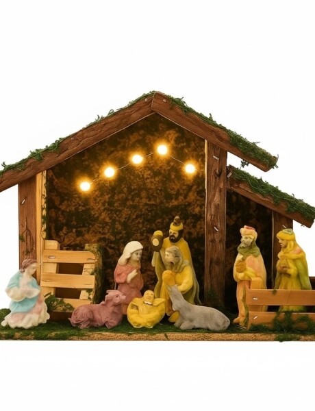 PESEBRE POLIRESINA CON LUZ 8.5CM X 9 PIEZAS PESEBRE POLIRESINA CON LUZ 8.5CM X 9 PIEZAS