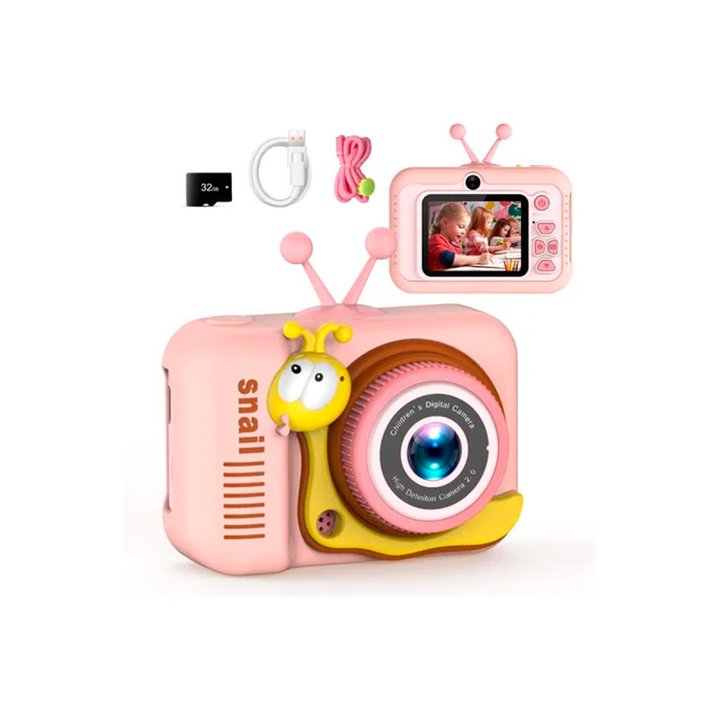 Cámara digital infantil diseño caracol color rosa Cámara Digital Infantil Diseño Caracol Color Rosa