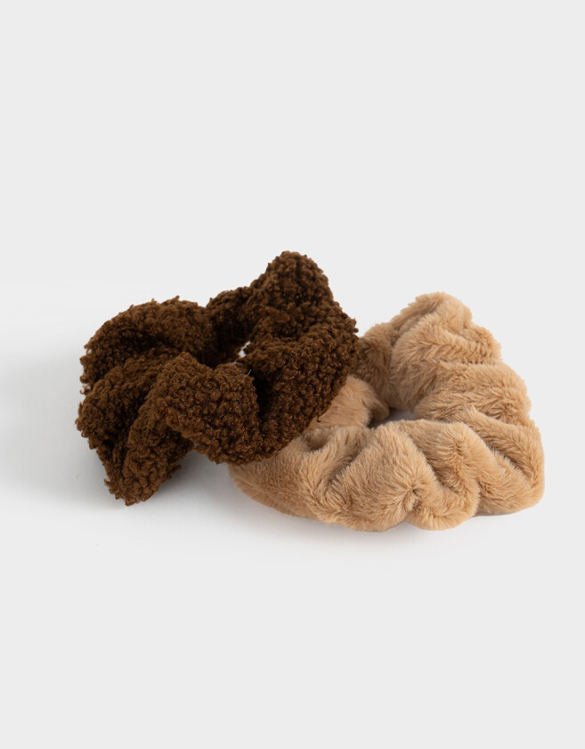 Skunzies De pelo Set De Scrunchies - Combinacion Bicolor