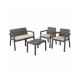 Juego Prestij de jardín 3 sillones con almohadones + mesa GRIS