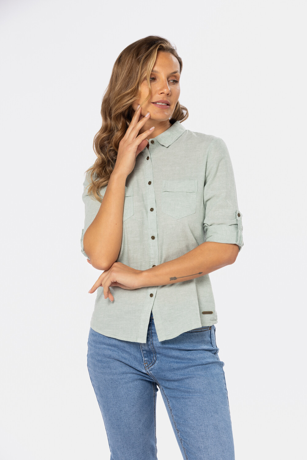 CAMISA DE LINO Verde
