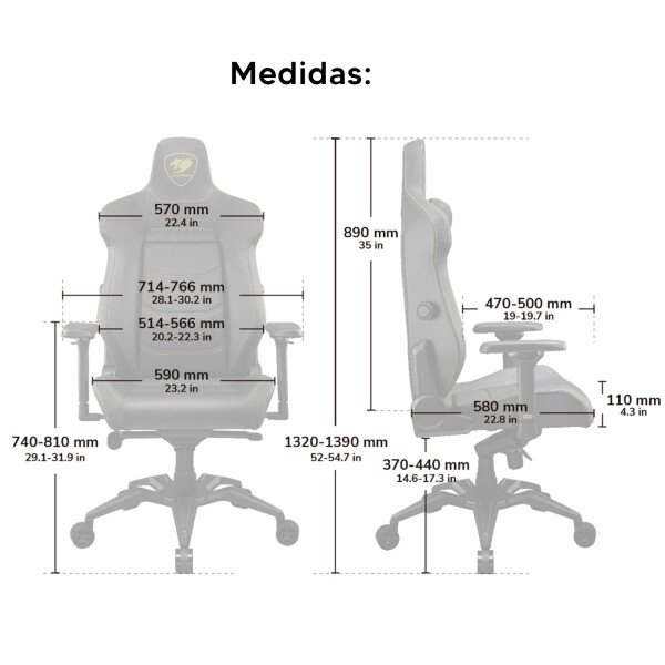 Silla Gamer Cougar Armor Evo Royal Ergonómica SILLA COUGAR ARMOR EVO ORANGE