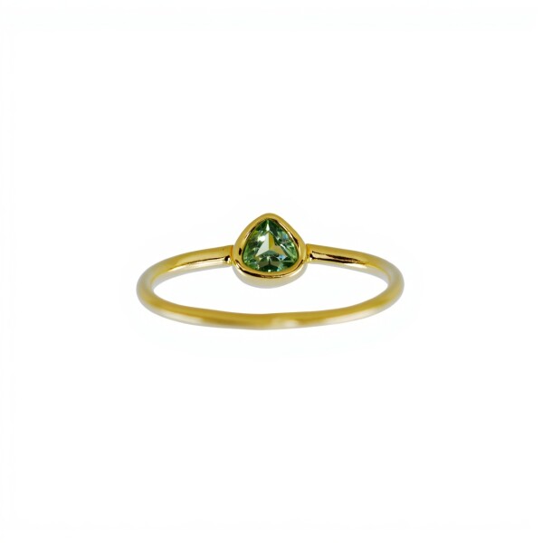 Anillo Lagrima- Plata rodinada con micra oro 18k- Piedra Peridoto-AN2005 conpiedra