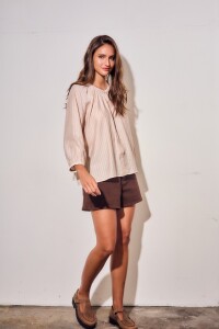 Blusa A Rayas Rosa