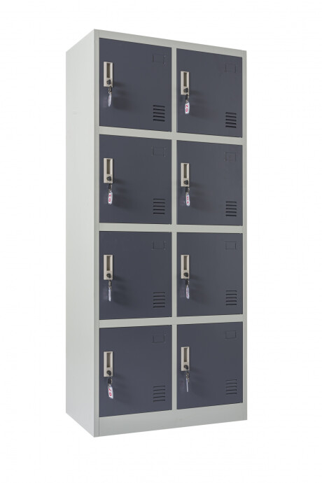 Guardabultos Locker Metálicos De 8 Puertas Guardarropa- Gris Guardabultos Locker Metálicos De 8 Puertas Guardarropa- Gris