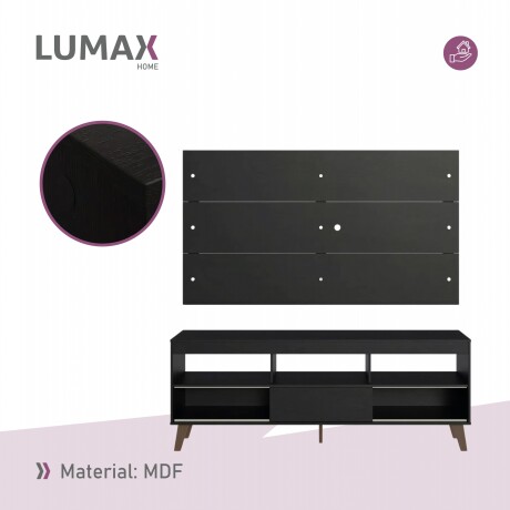 Rack con Panel para TV hasta 65 Pulgadas Negro