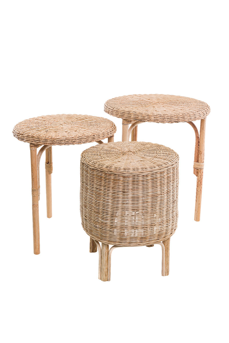 GATRI CONJUNTO MESAS LATERALES GATRI 50DIAMX35/40/45H CM