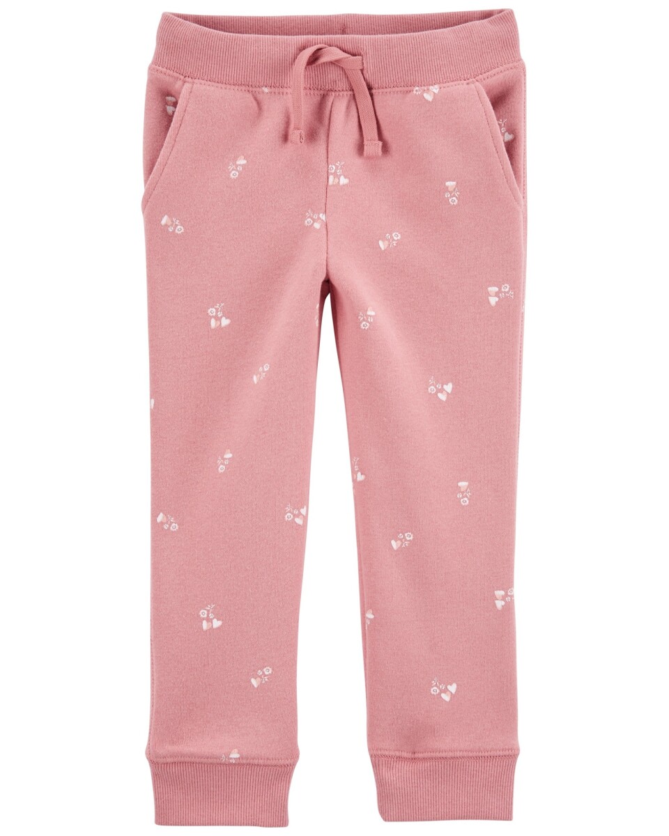 Pantalón deportivo de algodón diseño corazones y flores 