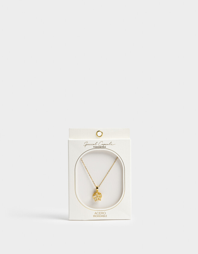 Cadena Corta con Dije Premium Gold Collar De Acero Inoxidable - Dorado