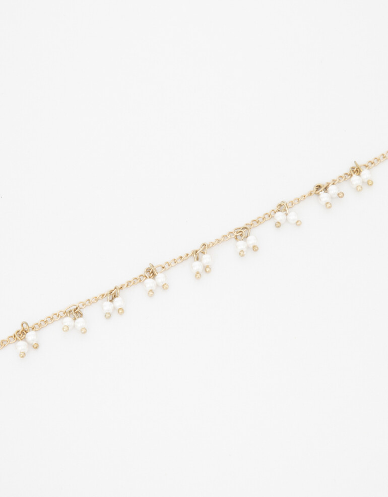 Pulseras Flexibles Perla Pulsera Flexible Perlas - Dorado