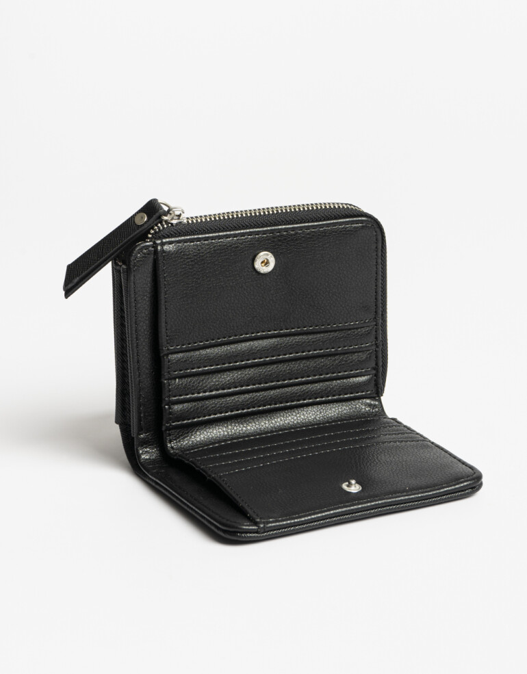 Billetera Billetera De Cuerina Con Cierre - Negro