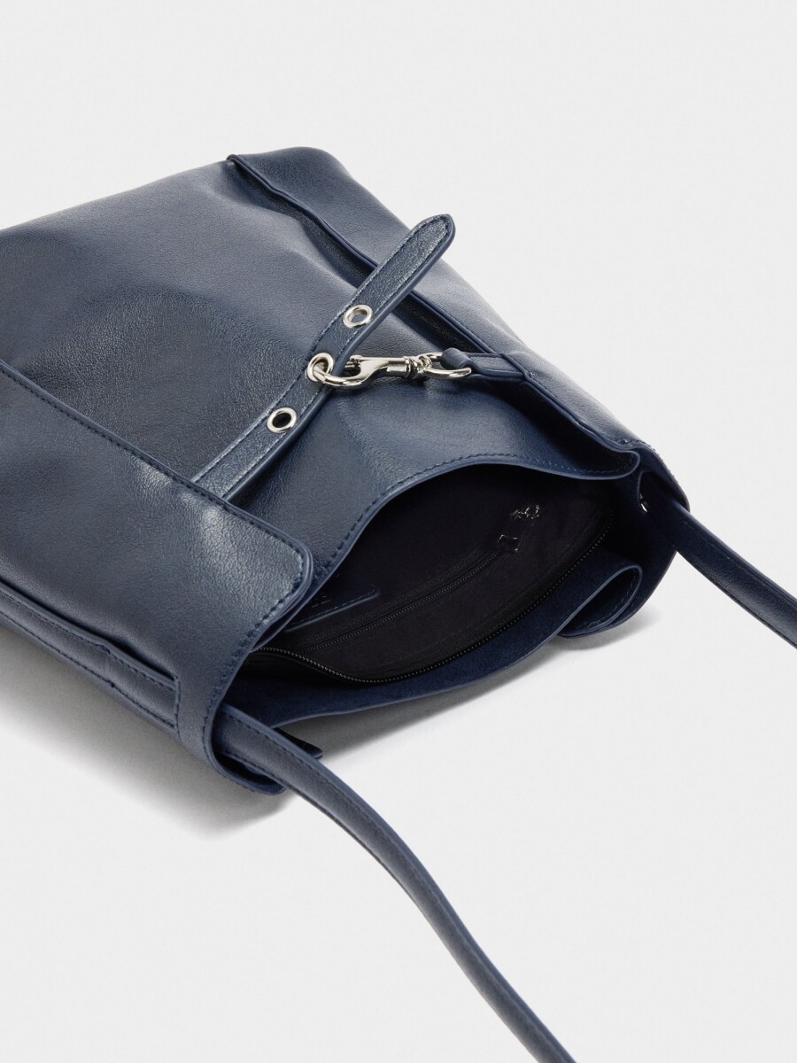 Bolso Bombonera Con Pliegues Laterales azul-marino